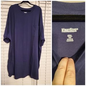 KingSize Short Sleeve Pocket T-shirt Navy 6XL Long